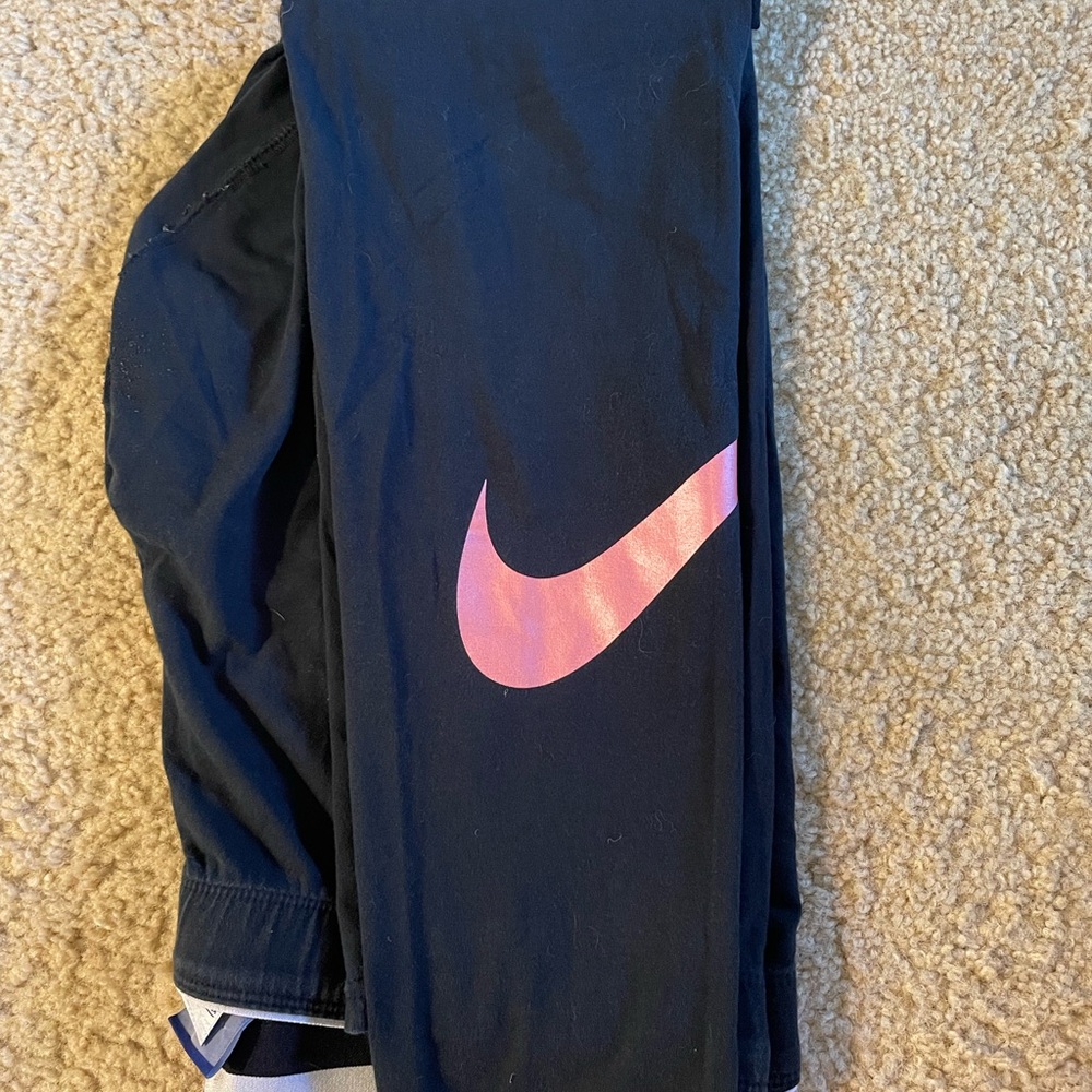 Nike Black Leggings with Pink Swoosh